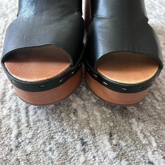 Charlotte Stone Ada‎ Black Leather Clogs Slides Size 10 (40) - Picture 5 of 8